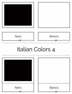 3 Part Color Cards Italian