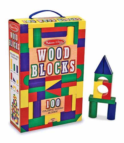 100 piece wooden block set